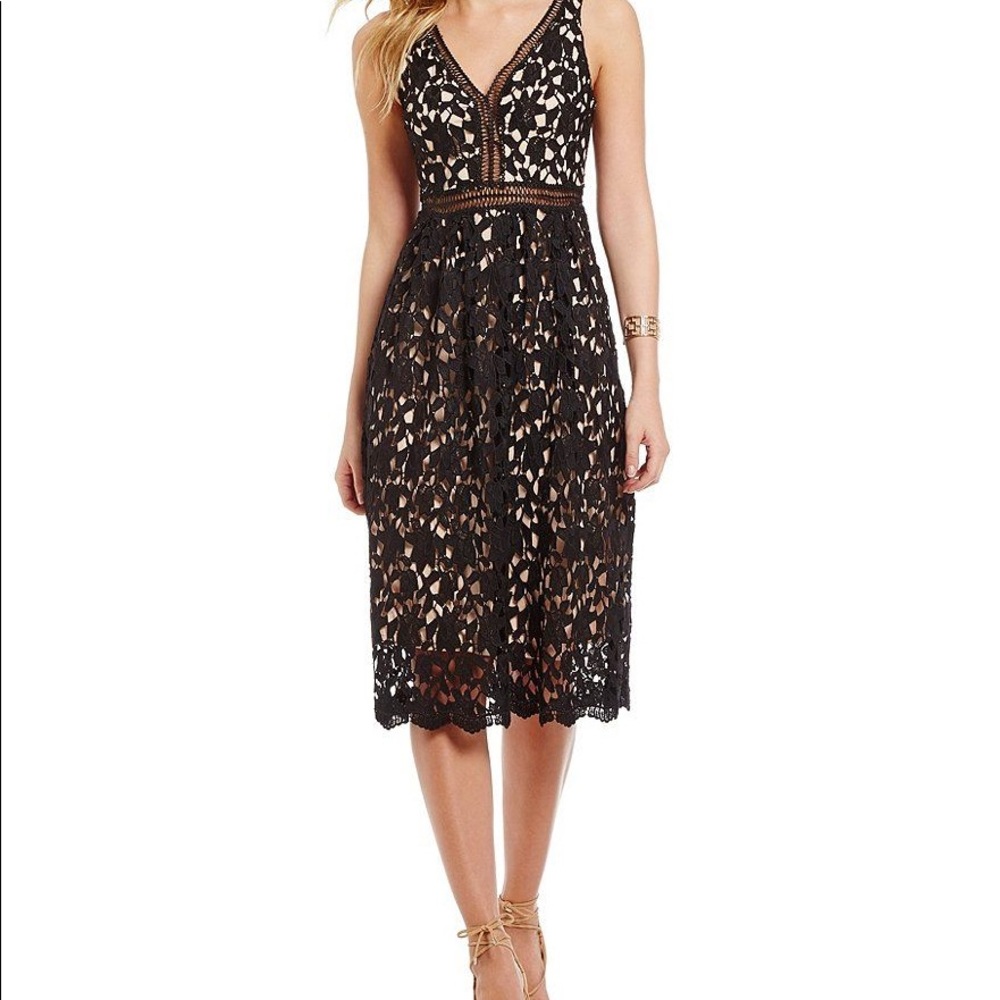 BEAUTIFUL NWT ANTHROPOLOGIE black lace dress AQUA